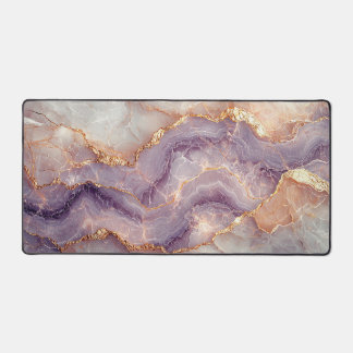 Elegant Faux Marble Mauves and Gold Bureaumat
