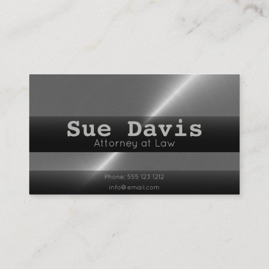 Elegant Faux Metal Advocaat bij Law Visitekaartjes (Achterkant)