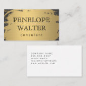 Elegant Faux Metallic Gold en Pattern Visitekaartje (Voorkant / Achterkant)