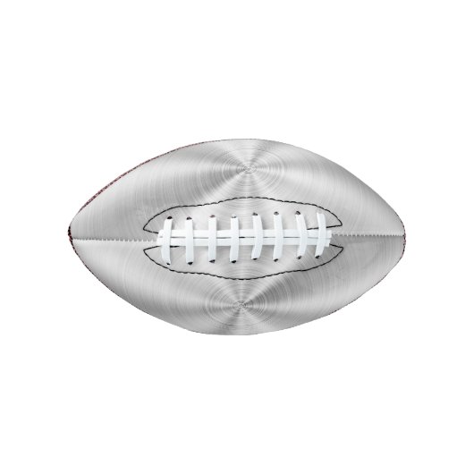 Elegant Faux Metallic Shiny Silver American Football (Voorkant)