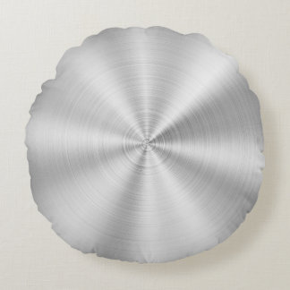 Elegant Faux Metallic Shiny Silver Rond Kussen