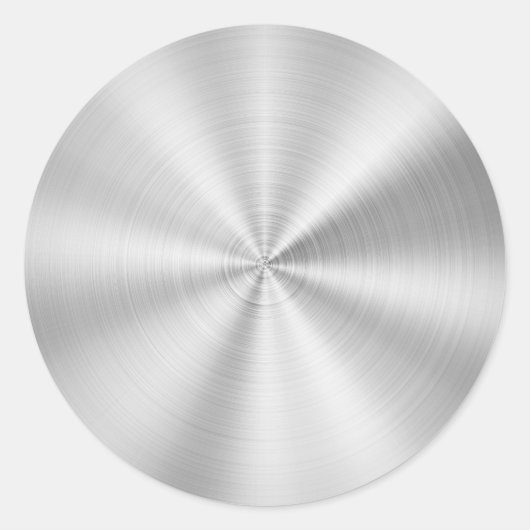 Elegant Faux Metallic Shiny Silver Ronde Sticker (Voorkant)