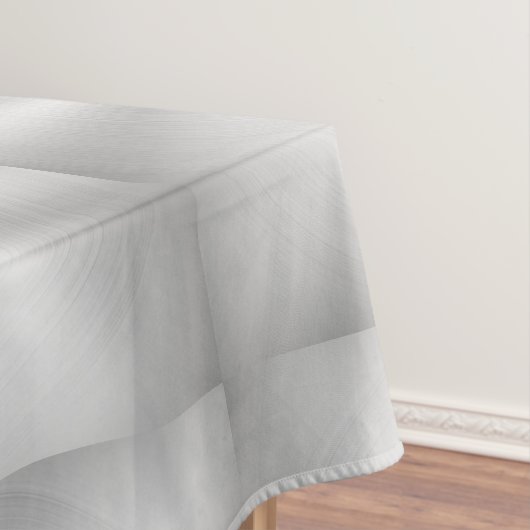 Elegant Faux Metallic Shiny Silver Tafelkleed (Voorbeeld)