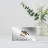 Elegant faux metallic zilver en goud visitekaartje (Staand voorkant)