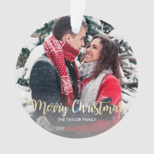 Elégant faux or Joyeux texte de Noël photo