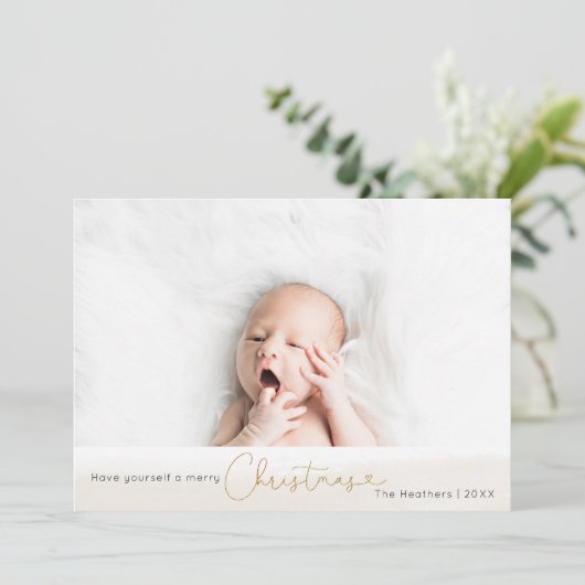 Elégant Faux Parties scintillant Noël Carte photo  (Debout devant)