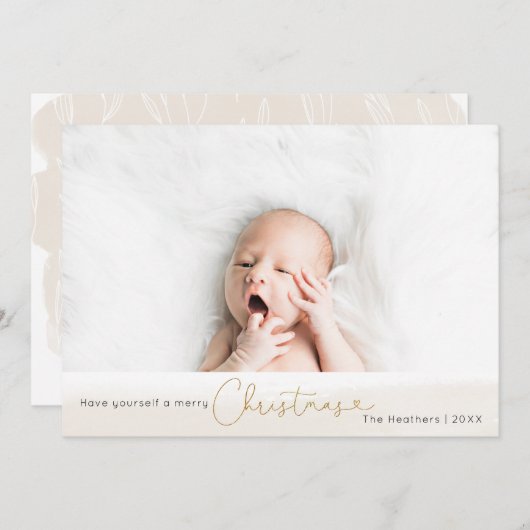 Elégant Faux Parties scintillant Noël Carte photo (Devant / Derrière)