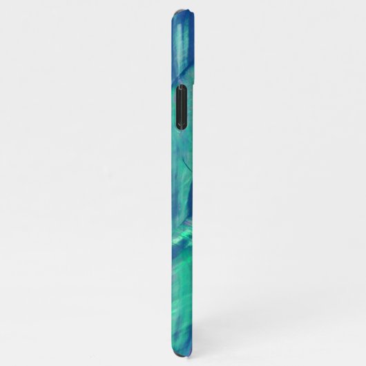 Elegant Faux Pink Turquoise Abalone Shell Pattern iPhone Hoesje (Rechterkant)