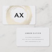 Elegant Faux Platinum Borhed Fancy Monogram Visitekaartje (Voorkant / Achterkant)