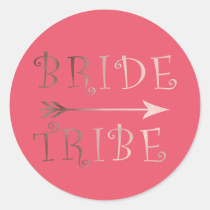 elegant faux roos gold bride tribe design ronde sticker