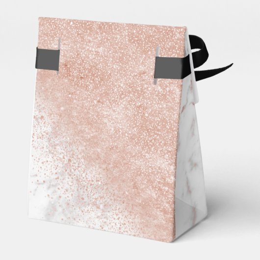 Elegant faux roos gold confetti white marble afbee bedankdoosjes (Achterkant)