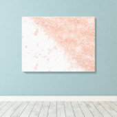 Elegant faux roos gold confetti white marble afbee canvas afdruk (Insitu (Houten vloer))