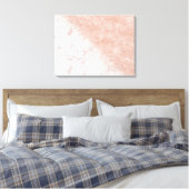 Elegant faux roos gold confetti white marble afbee canvas afdruk (Insitu (Slaapkamer))