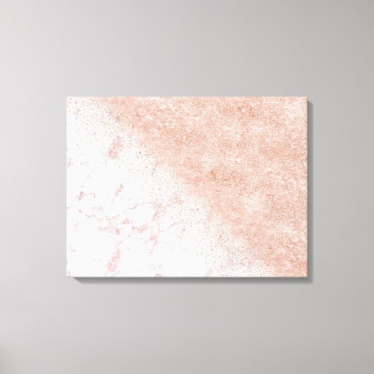 Elegant faux roos gold confetti white marble afbee canvas afdruk (Voorkant)