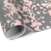 elegant faux roos gold en grijze borstels cadeaupapier (Rol Hoek)