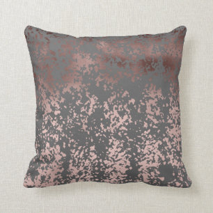 elegant faux roos gold en grijze borstels kussen