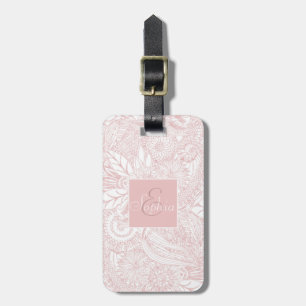 Elegant faux roos Gold floral mandala design Bagagelabel