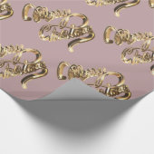 Elegant Faux Roos Gold Foil Script met Kerstmis Cadeaupapier (Hoek)