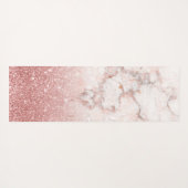 Elegant Faux Roos Gold Glitter White Marble Ombre Yogamat (Achterkant (horizontaal))