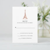 Elegant Faux Roos Gold Parisian Eiffel Tower RSVP (Staand voorkant)
