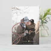 Elegant Faux Roos Gold Wedding Foto Save The Date (Staand voorkant)
