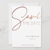 Elegant Faux Roos Gold Wedding Foto Save The Date (Achterkant)