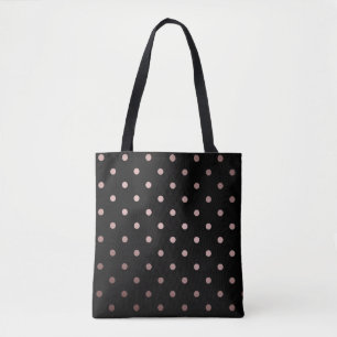 elegant faux roos gouden zwarte haarpunten tote bag