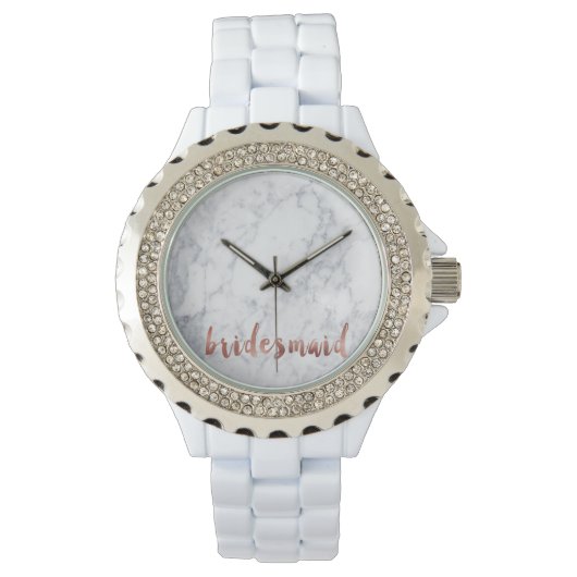 elegant faux roos goudmarmer horloge (Voorkant)
