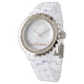 elegant faux roos goudmarmer horloge (Gekanteld)