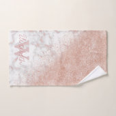 Élégant faux rose en or confetti image en marbre b (Serviette à main)