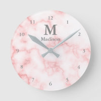 Elegant Faux Roze Marble Gray Name & Monogram