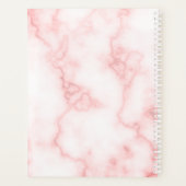 Elegant Faux Roze Marmer Grijs Monogram Naam 2026 Planner (Achterkant)