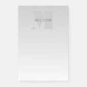 Elegant Faux Silver Gradient Monogram Klassiek Post-it® Notes (Voorkant)