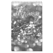 Elegant Faux Silver Gray Script Typography Modern Kalender (Feb 2027)