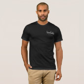 Elegant Faux Silver Grey Script Afstuderen naam T-shirt (Voorkant volledig)