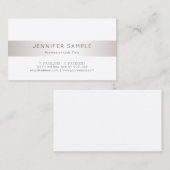 Elegant Faux Silver Modern Clean Plain Trendy Luxe Visitekaartje (Voorkant / Achterkant)