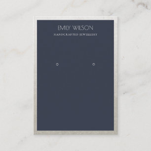ELEGANT FAUX SILVER NAVY GRORDER EARRING DISPLAY VISITEKAARTJE