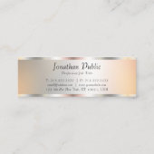 Elegant Faux Silver Professionele Sjabloon Modern Mini Visitekaartje (Achterkant)