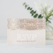Elegant Faux Silver Sequins Beige Kijk RSVP (Staand voorkant)