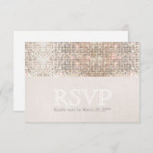 Elegant Faux Silver Sequins Beige Kijk RSVP (Voorkant / Achterkant)