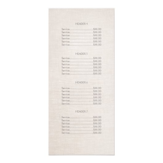 Elégant Faux Silver Sequins Salon Prix Menu (Dos)