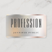 Elegant faux silver Sjabloon Uw aangepaste tekst h Visitekaartje (Voorkant)