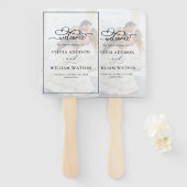 Elegant Faux Vellum Effect Overlay Foto bruiloft Handwaaier (Voorkant en achterkant)