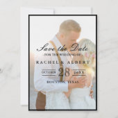 Elegant Faux Vellum Overlay Foto Weddenschap Save Save The Date (Voorkant)