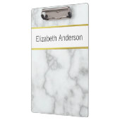 Elegant Faux White Marble Name Black Text Sjabloon Klembord (Links)