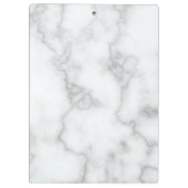 Elegant Faux White Marble Name Black Text Sjabloon Klembord (Achterkant)