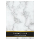 Elegant Faux White Marble Professional Klembord (Achterkant)
