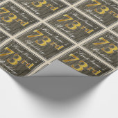 Elegant, Faux Wood, Faux Gold 73rd Birthday + Naam Cadeaupapier (Hoek)