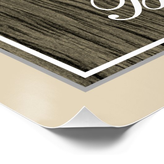 Elegant, Faux Wood, Faux Gold 75th Birthday + Naam Perfect Poster (Hoek)