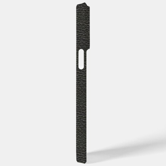 Elegant Faux zwart leder look monogram Case-Mate iPhone Case (Achterkant / Rechts)